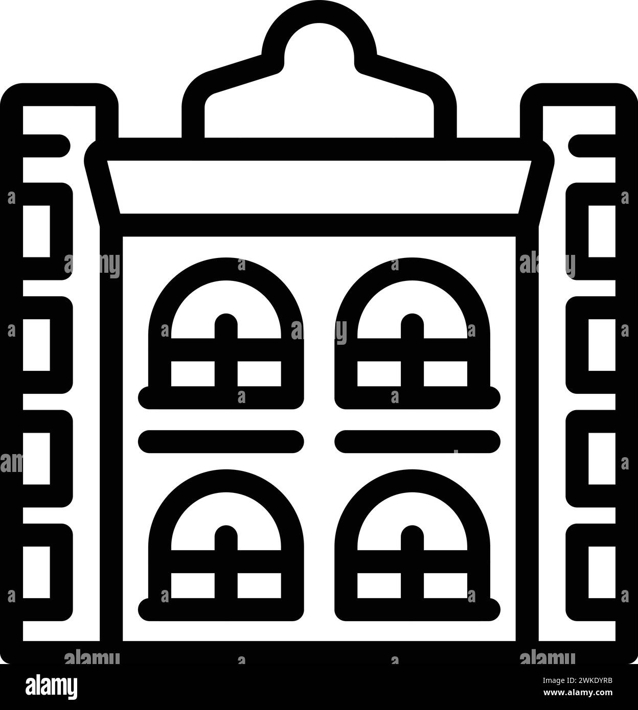 Wien majestätische Stadt Ikone Umrissvektor. Wiener Wahrzeichen. Kulturelle antike Architektur Stock Vektor