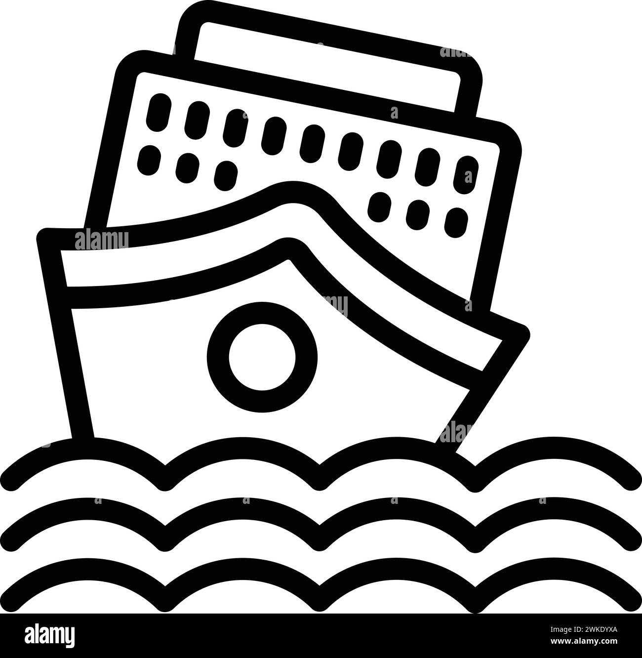 Wrack Big Ship Icon Umrissvektor. Seeversicherung. Schifffahrt bauen Stock Vektor