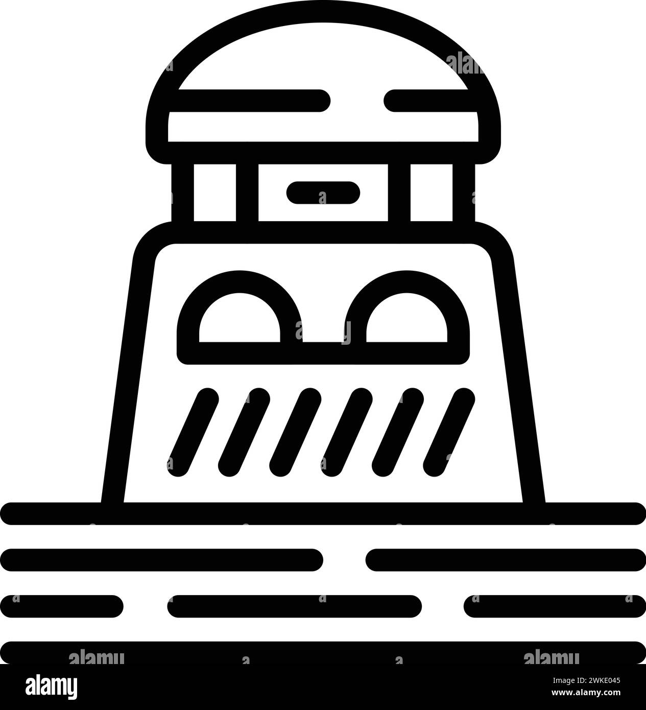 Marinestandsymbol-Umrissvektor. Schiffswrack. Rettungsbootschiff Pirate Stock Vektor