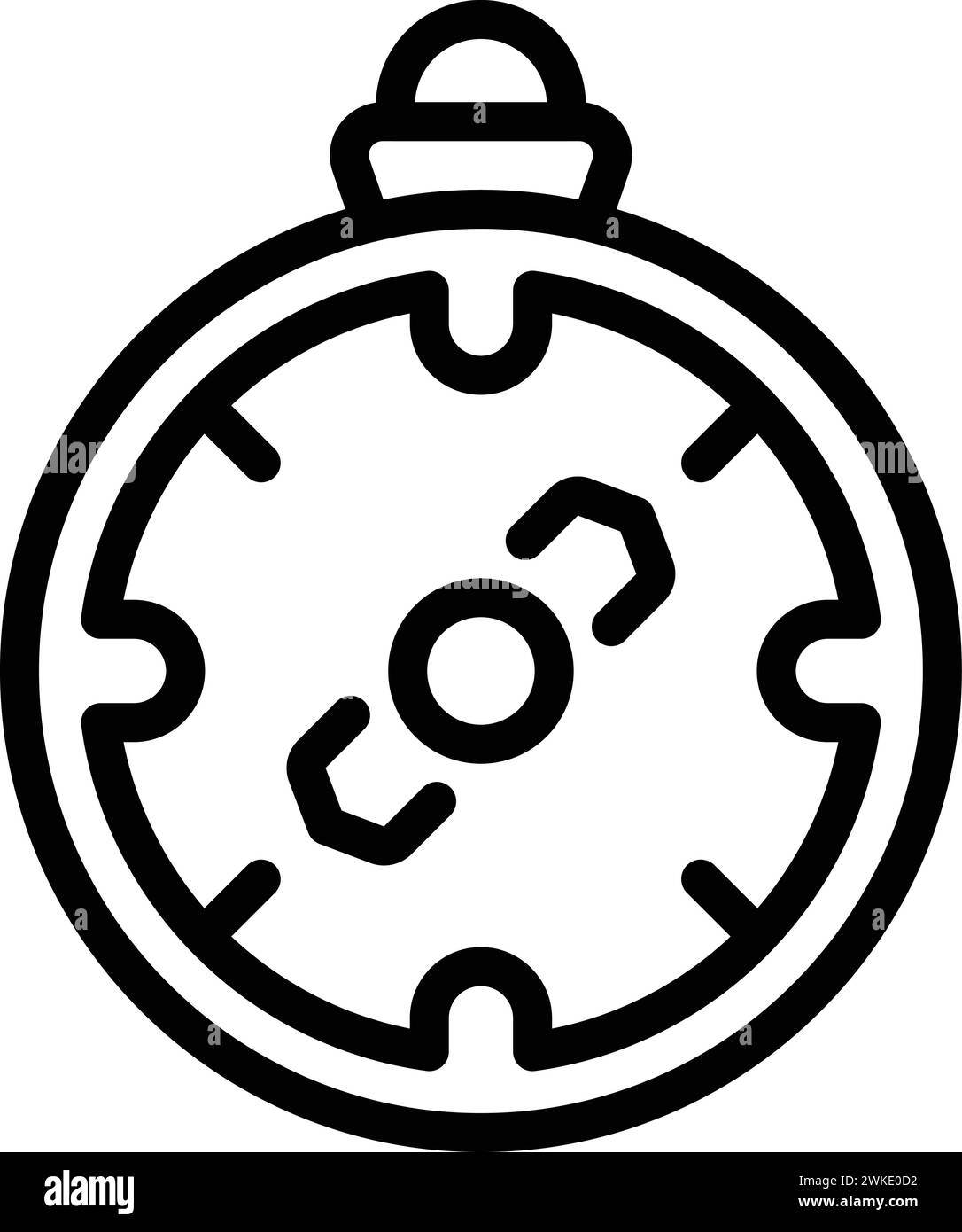Konturvektor des Symbols „Marine Kompass“. Schiffswrack-Kreuzfahrt. Rettungsbootversicherung Stock Vektor