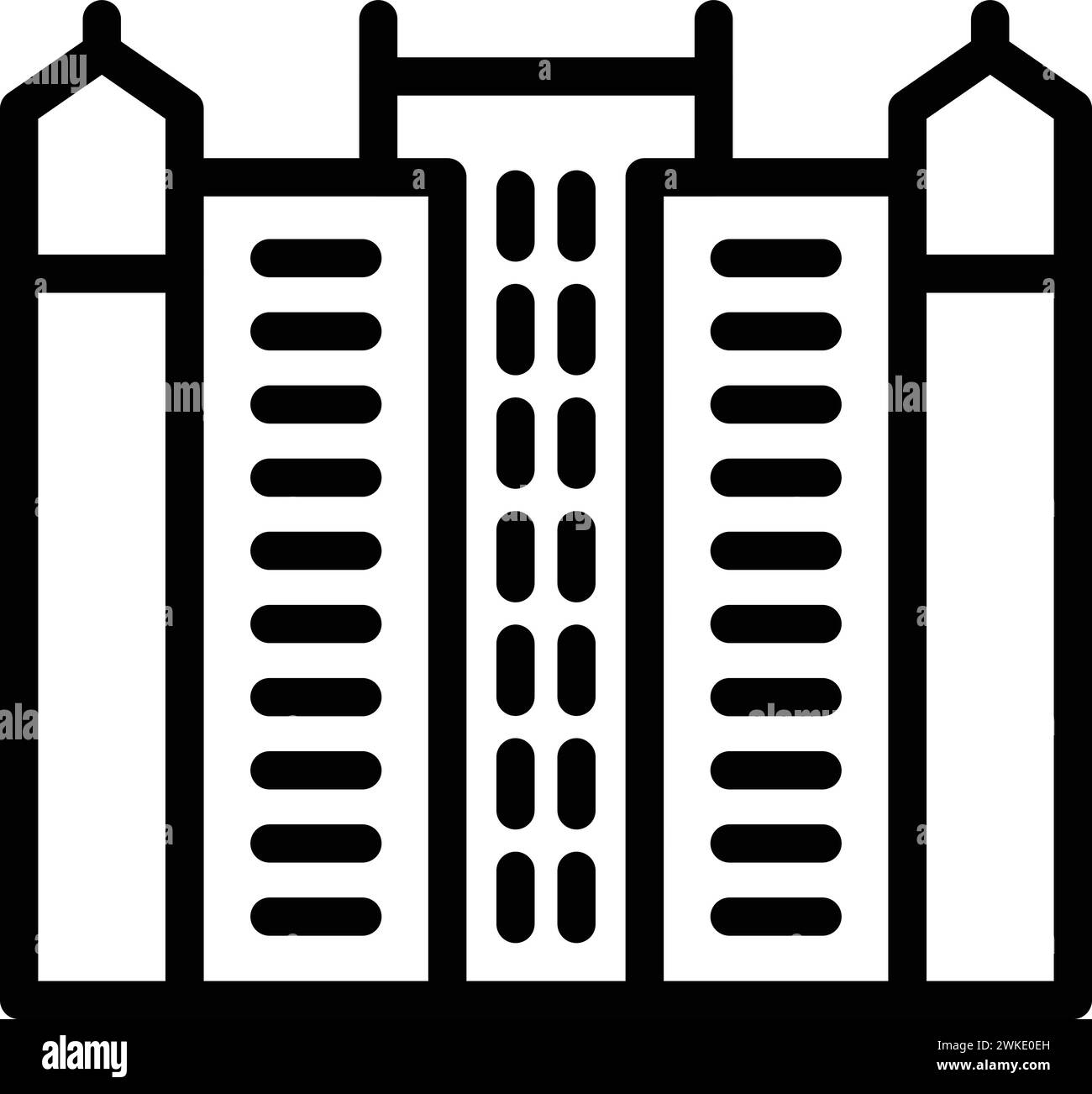 Vektor für die Umrisslinie des Wiener Symbols. Stadtarchitektur. Historisches städtisches Wahrzeichen Stock Vektor