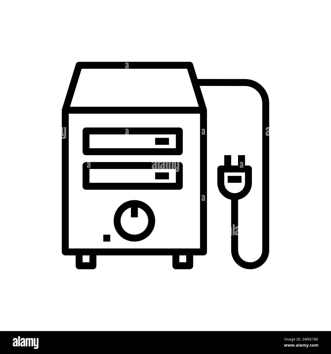 Kunst Illustration Symbol Icon Möbel Logo Haushalt Design Skizze Handzeichnung von Lebensmittel Mikrowelle Stock Vektor