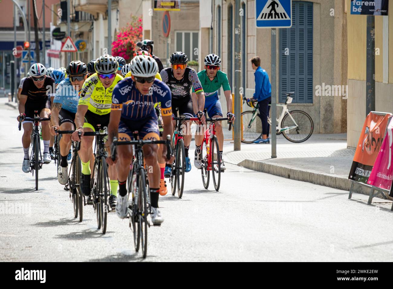 carrera ciclista, Llucmajor, Mallorca, Balearen, Spanien. Stockfoto