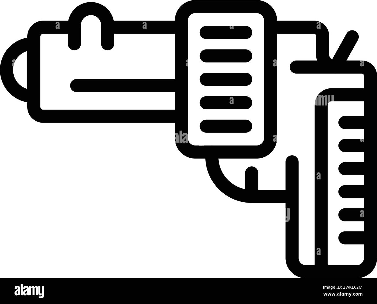 Pistolenwrack-Signal-Symbol-Umrissvektor. Sea Shot. Bootsfahrt mit Versicherungen Stock Vektor