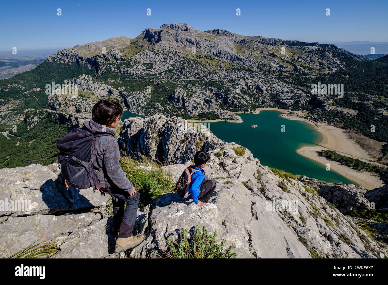 Cresta del Puig de Ses Vinyes, Escorca, Mallorca, Balearen, Spanien. Stockfoto