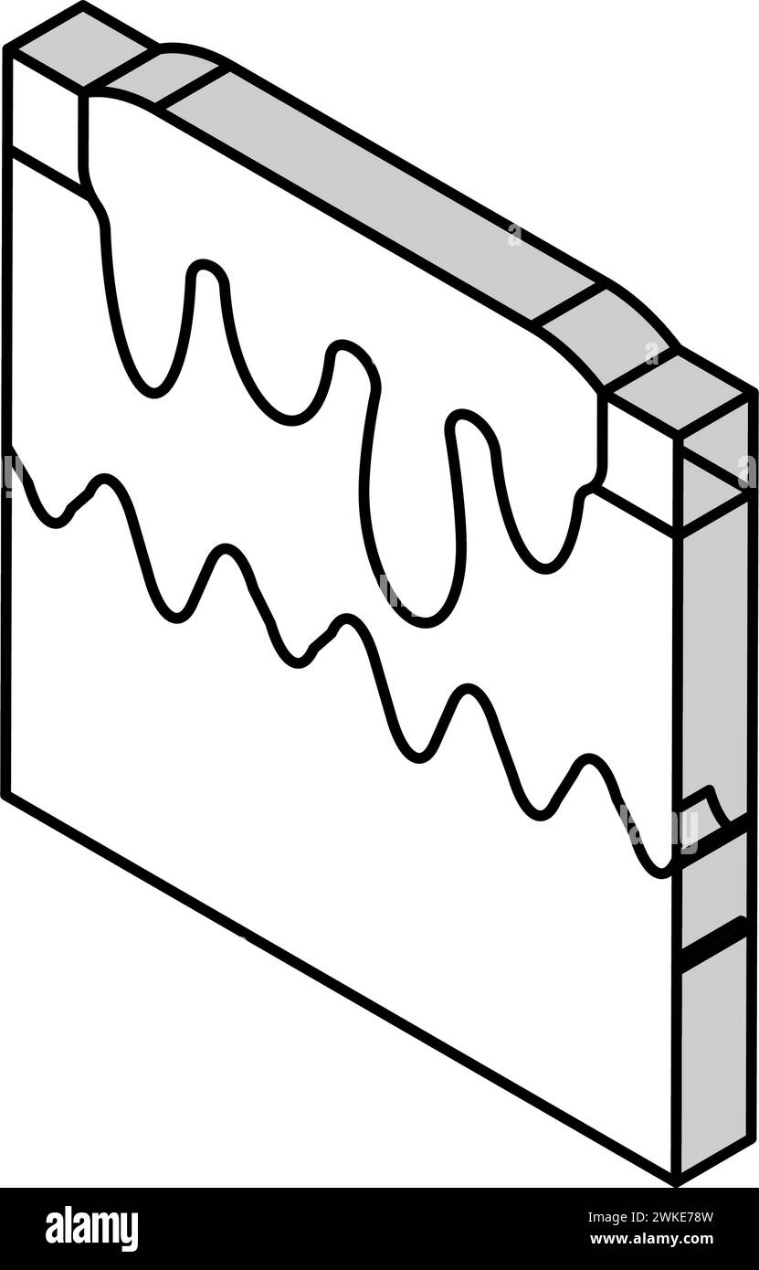 Isometrische Ikonenvektorillustration der hypertrophen Aknennarbe Stock Vektor