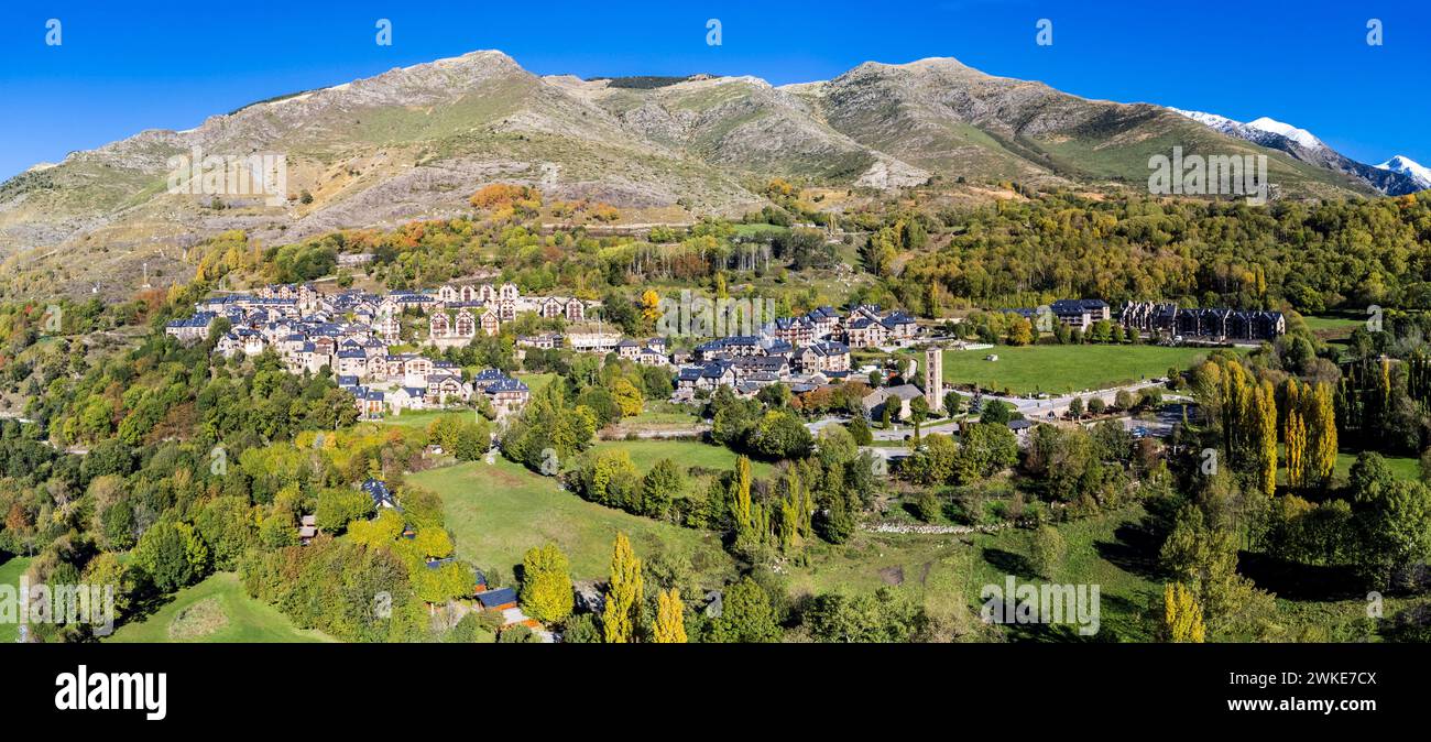 Sant Climent de Taüll, Bohí-Tal (La Vall de Boí) katalanische Region Alta Ribagorza, Provinz Lérida, Spanien. Stockfoto