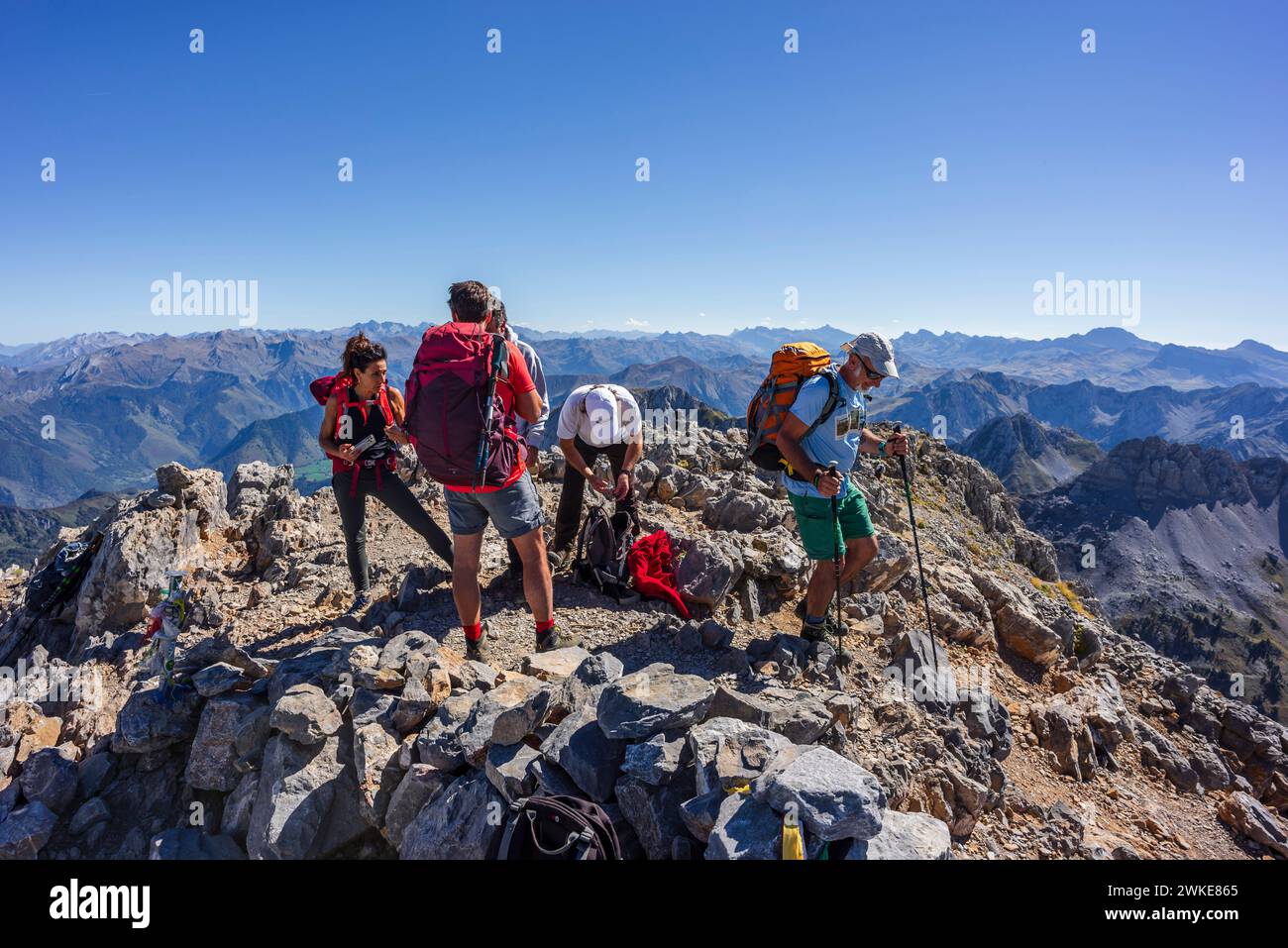 Gipfel des Anie Peaks, Navarra-Französische Pyrenäen, Navarra, Spanien. Stockfoto
