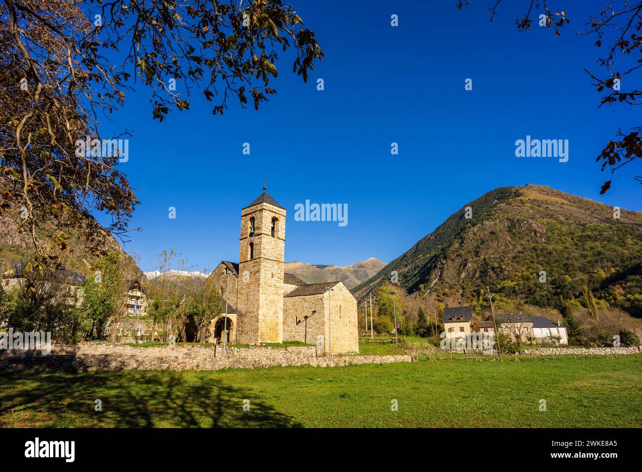 Sant Feliu de Barruera , Bohí-Tal (La Vall de Boí) Katalanische Region Alta Ribagorza, Provinz Lérida, Spanien. Stockfoto