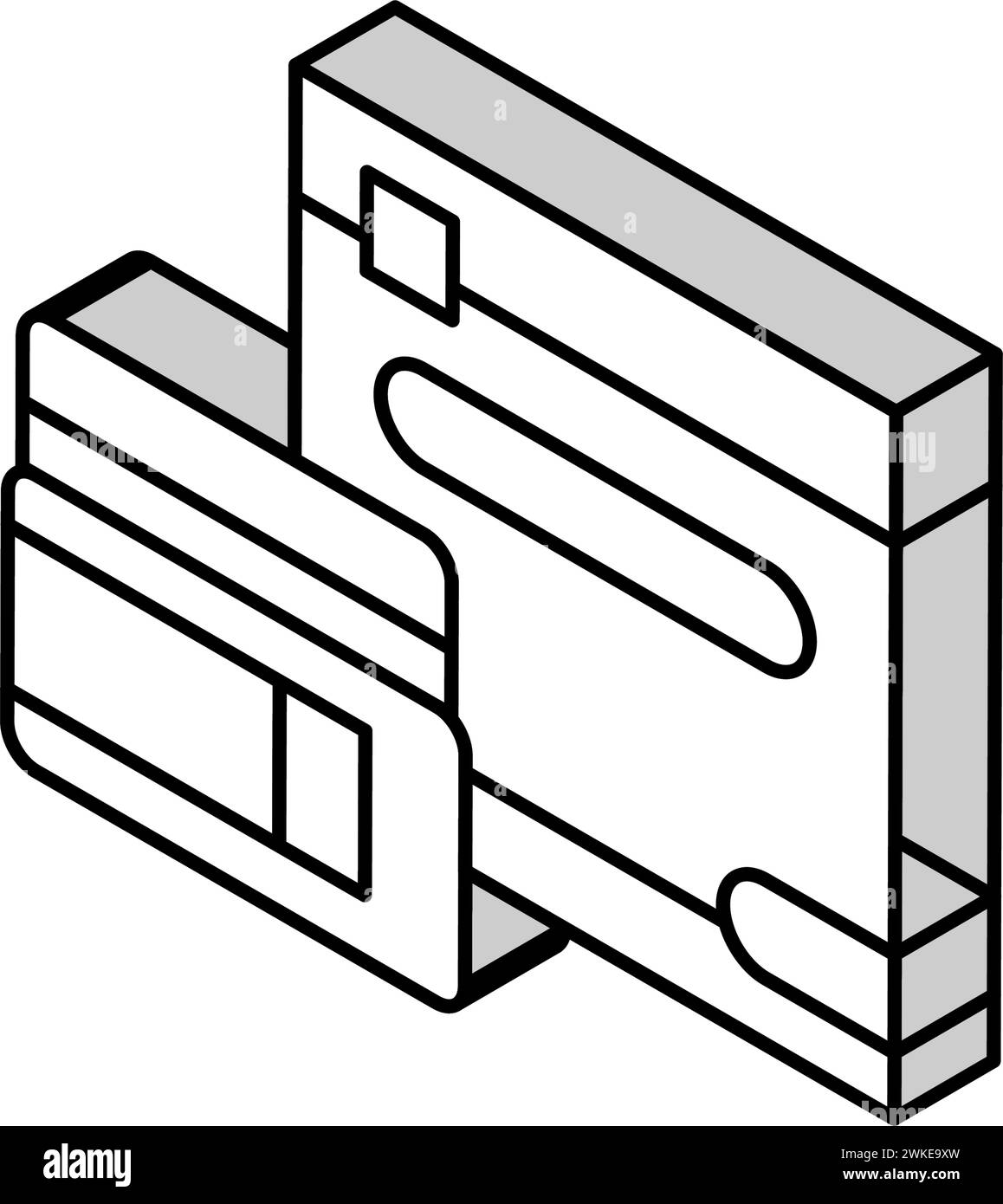 Isometrische Symbolvektorgrafik der Bandnarbe Stock Vektor