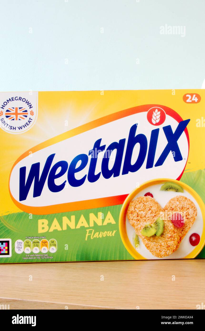 Paket mit Weetabix Banana, Großbritannien Stockfoto