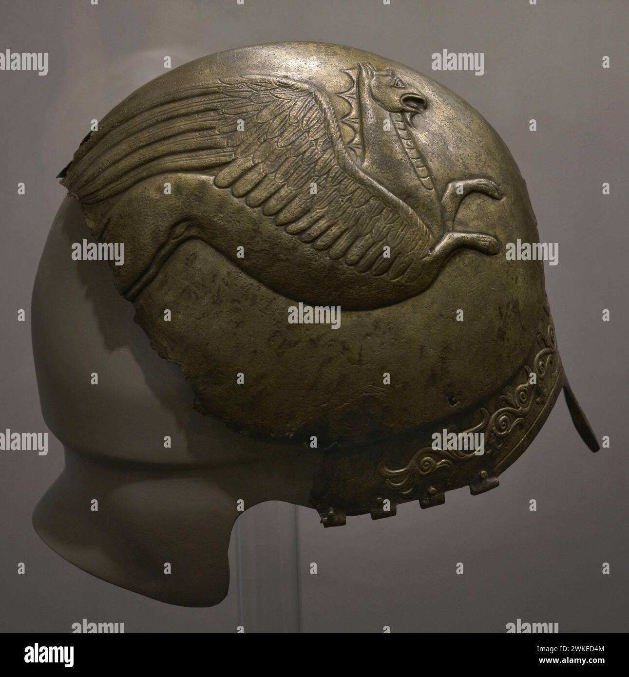 Helm. Bronce. 4. Jahrhundert v. Chr. Unbekannte Herkunft. Nationales Archäologisches Museum. Sofia. Bulgarien. Stockfoto