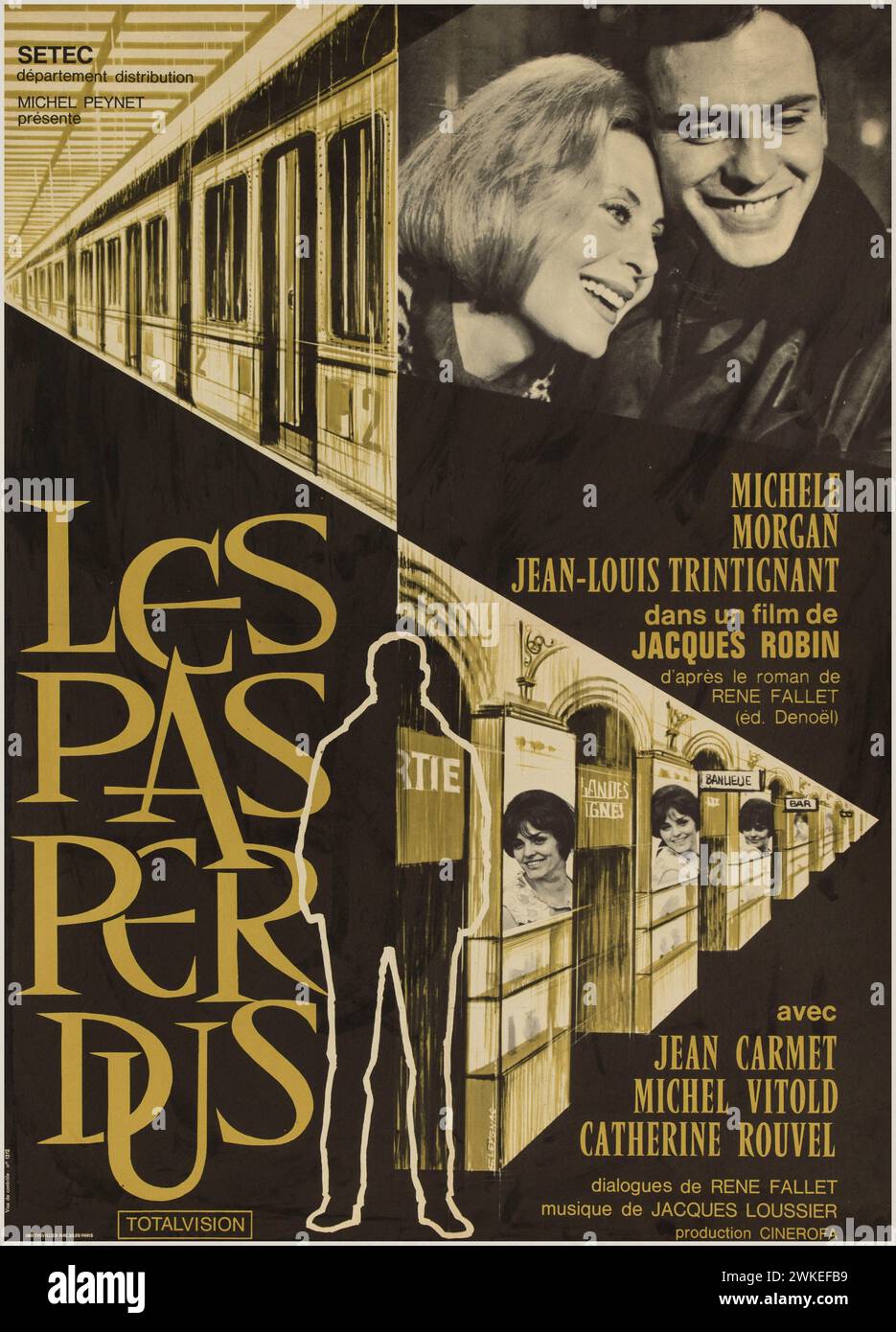 Filmplakat „Les Pas perdus (die letzten Schritte)“ von Jacques Robin. Museum: PRIVATE SAMMLUNG. Autor: ANONYM. Stockfoto