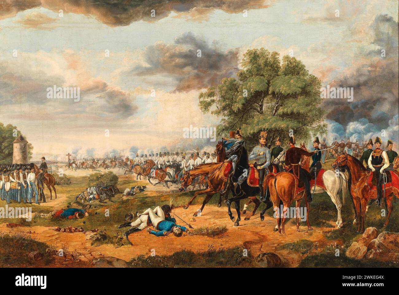 Die Schlacht bei Mortara am 21. März 1849. Museum: Privatsammlung. Autor: Adam, Albrecht (Umkreis). Stockfoto