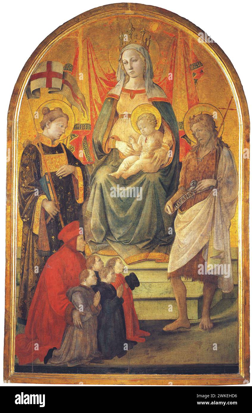 Madonna del Ceppo. Museum: Palazzo Pretorio, Prato. AUTOR: FRA FILIPPO LIPPI. Stockfoto