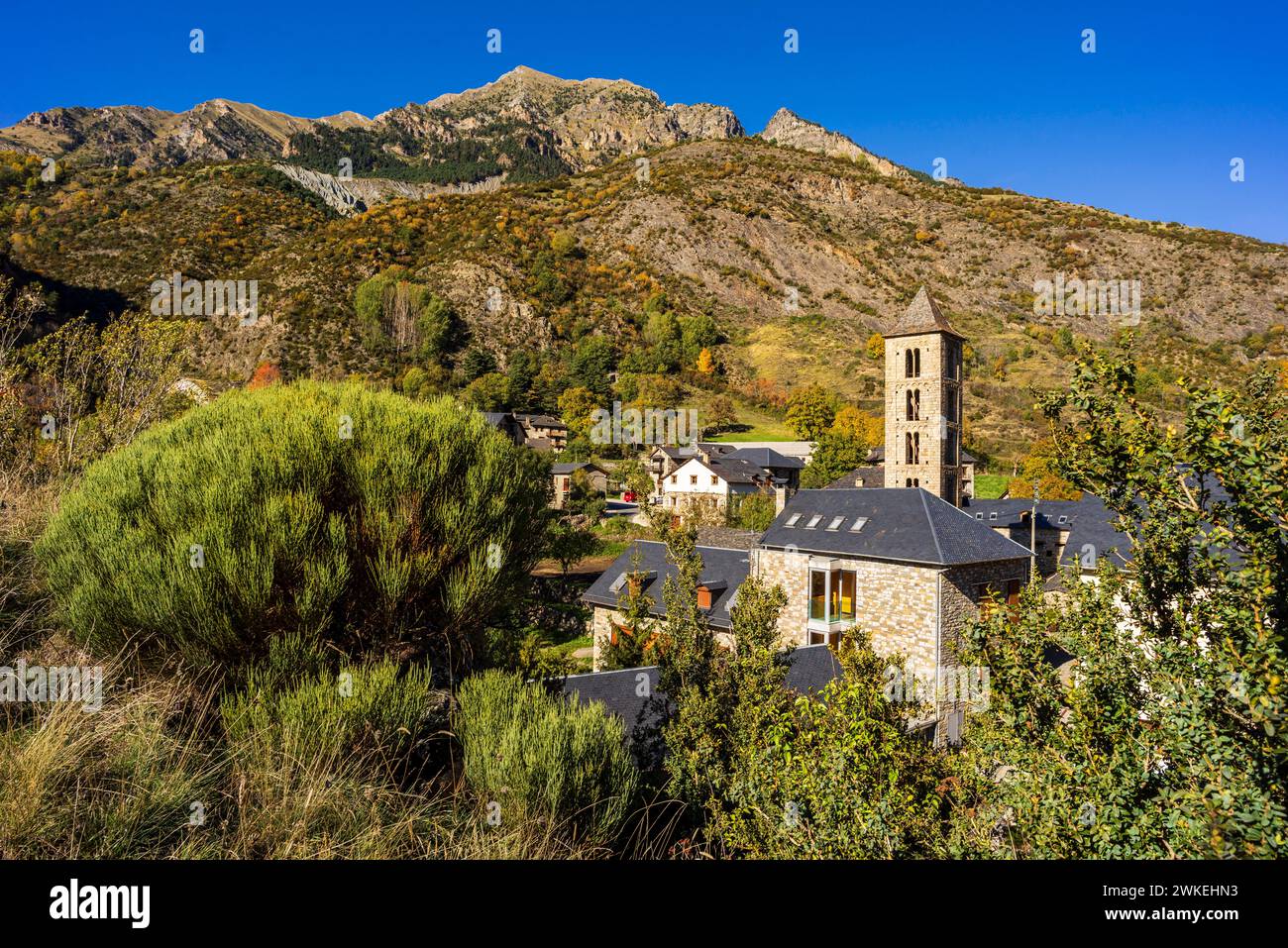 Erill la Vall, Bohí-Tal (La Vall de Boí) Katalanische Region Alta Ribagorza, Provinz Lérida, Spanien. Stockfoto