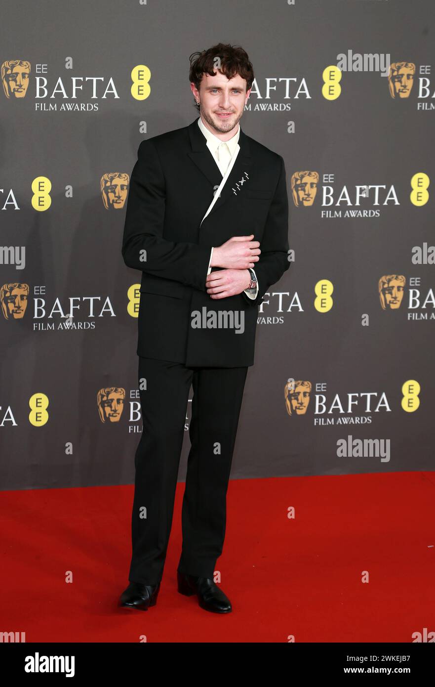 Paul Mescal nimmt 2024 an den EE BAFTA Film Awards in der Royal Festival Hall in London Teil. Stockfoto