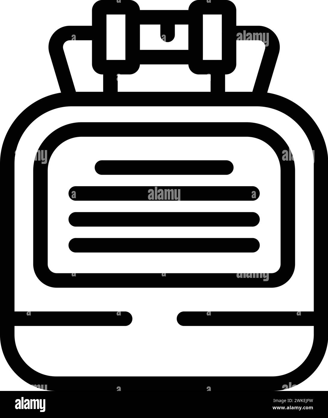 Hermetische Tasche Symbol Umrissvektor. Versiegelte Kunststoffverpackung. Vakuumversiegelte Lebensmittelverpackung Stock Vektor