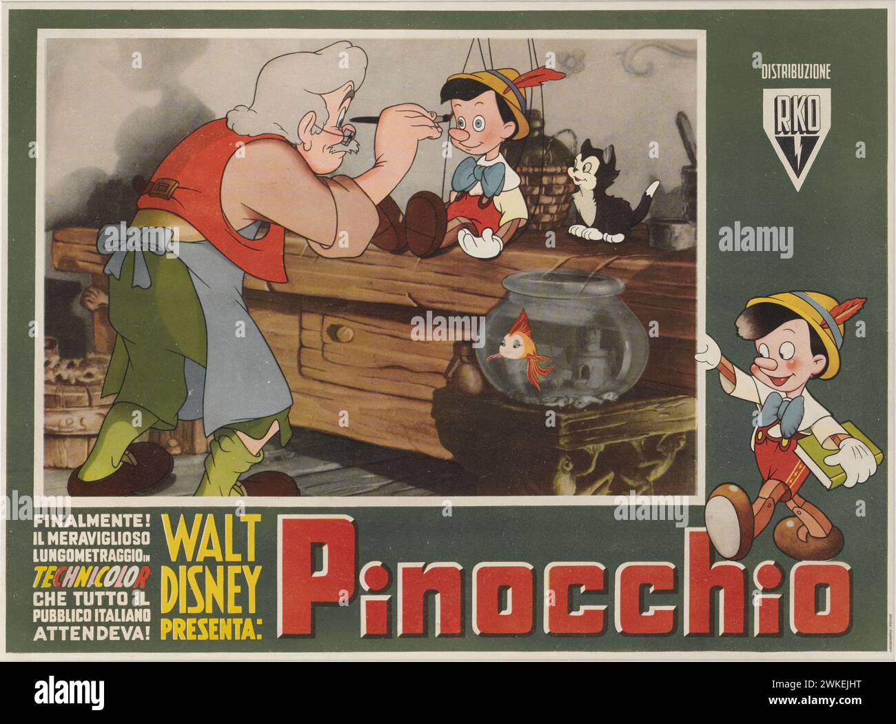 Filmposter „Pinocchio“. Museum: © The Walt Disney Company. AUTOR: WALT DISNEY PRODUCTIONS. Stockfoto