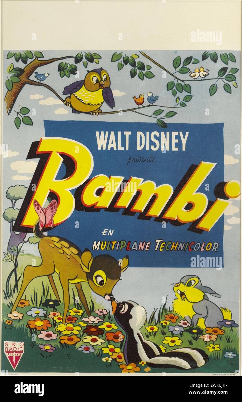 Filmplakat „Bambi“. Museum: © The Walt Disney Company. AUTOR: WALT DISNEY PRODUCTIONS. Stockfoto