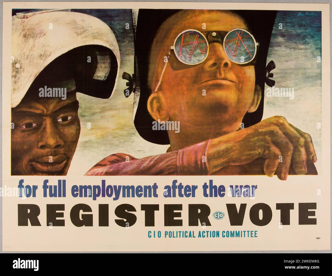 Für Vollbeschäftigung nach dem Krieg. Registrieren, abstimmen! Museum: Privatsammlung. Autor: BEN SHAHN. Stockfoto