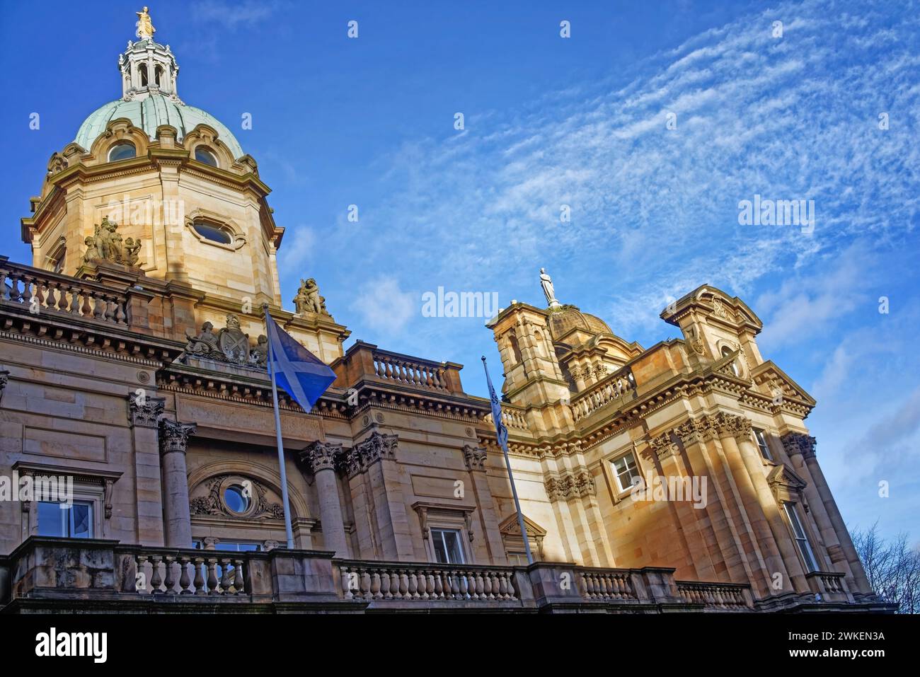 UK, Schottland, Edinburgh, Hauptgebäude der Bank of Scotland (zuletzt Teil von HBOS und jetzt Teil der Lloyds Banking Group). Stockfoto
