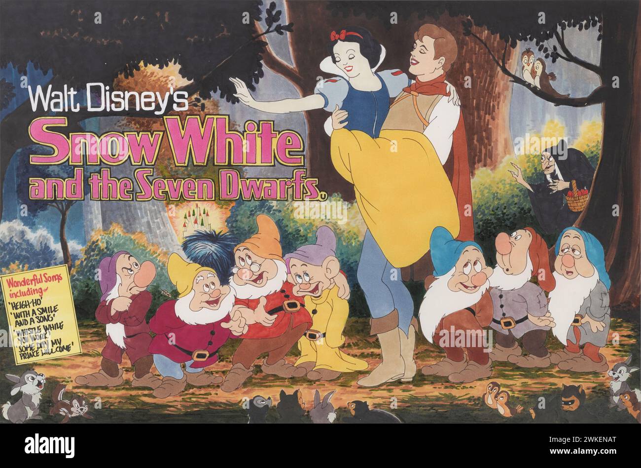 Filmposter „Schneewittchen und die sieben Zwerge“. Museum: © The Walt Disney Company. Autor: John Stockle. Stockfoto