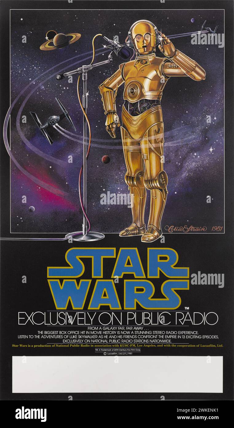 Poster „Star Wars“. Museum: PRIVATE SAMMLUNG. Autor: Celia Strain. Stockfoto