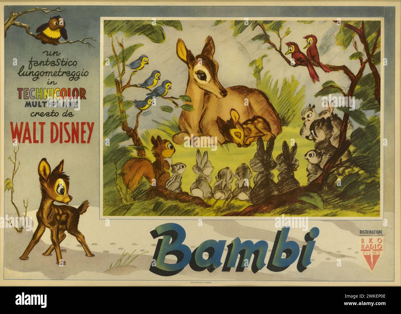 Filmplakat „Bambi“. Museum: © The Walt Disney Company. AUTOR: WALT DISNEY PRODUCTIONS. Stockfoto