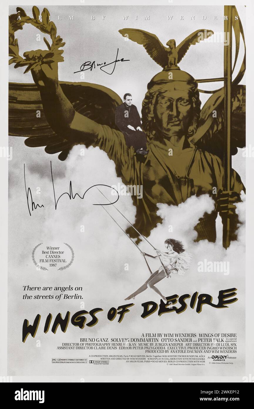 Filmplakat „der Himmel über Berlin“ von Wim Wenders. Museum: PRIVATE SAMMLUNG. Autor: ANONYM. Stockfoto