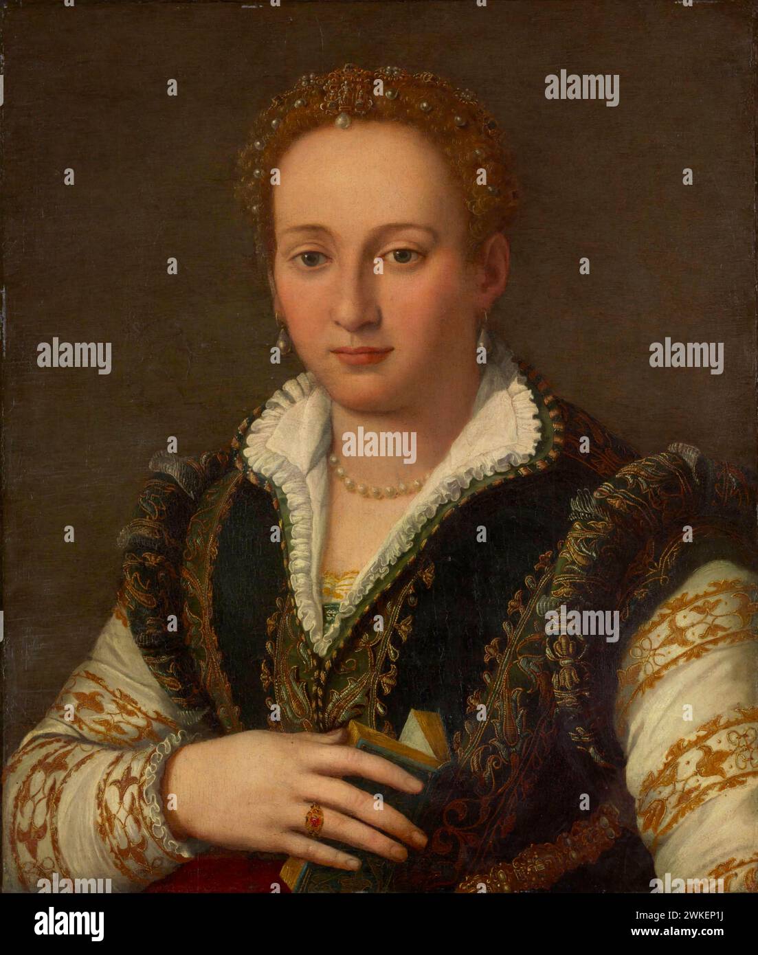 Porträt von Bianca Cappello (1548-1587), Großherzogin der Toskana. Museum: Fuji Art Museum, Tokio. Autor: ALESSANDRO ALLORI. Stockfoto
