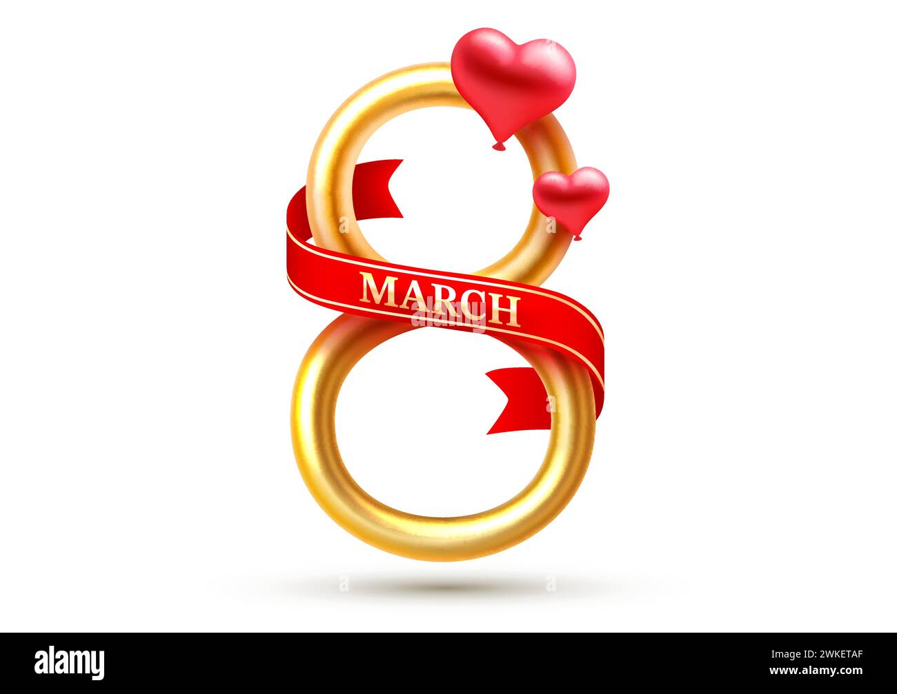 Banner Zum Internationalen Frauentag. Flyer für die Titelseite vom 8. März. Nummer 8. Vektor Stock Vektor