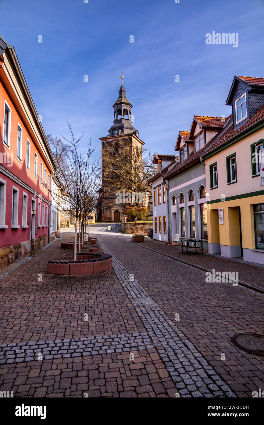 Frühlingswanderung entlang der ILM bei Bad Berka bei herrlichem Sonnenschein - Thüringen - Deutschland Stockfoto