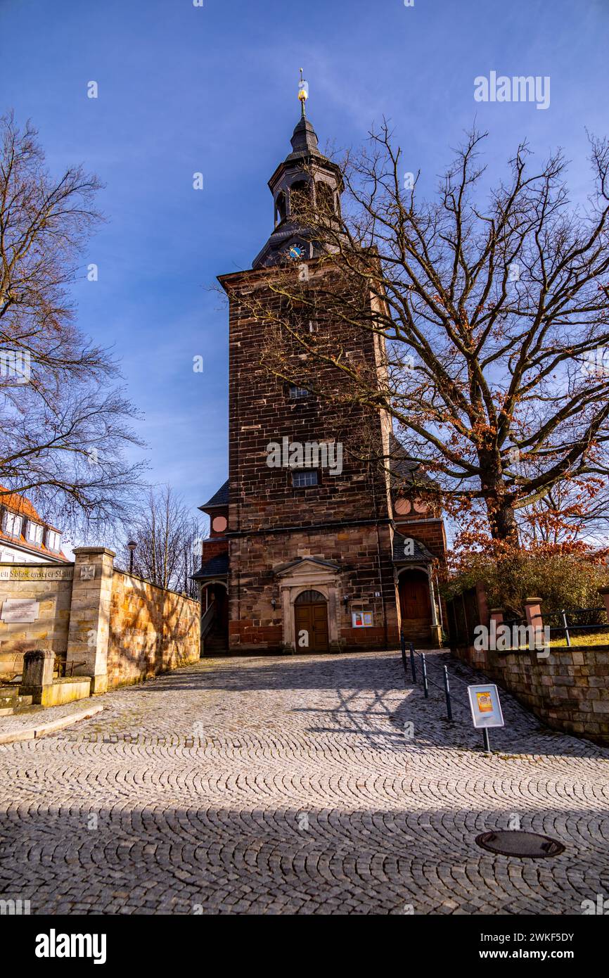 Frühlingswanderung entlang der ILM bei Bad Berka bei herrlichem Sonnenschein - Thüringen - Deutschland Stockfoto