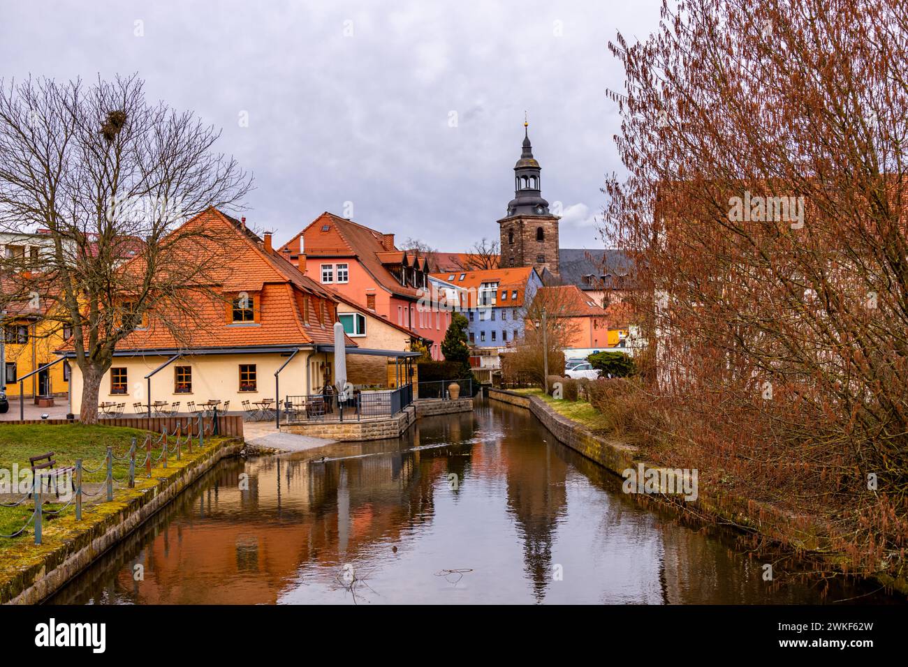 Frühlingswanderung entlang der ILM bei Bad Berka bei herrlichem Sonnenschein - Thüringen - Deutschland Stockfoto