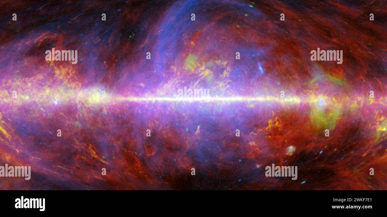 Die Milchstraße im Bild der Europäischen Weltraumorganisation Planck. Stockfoto