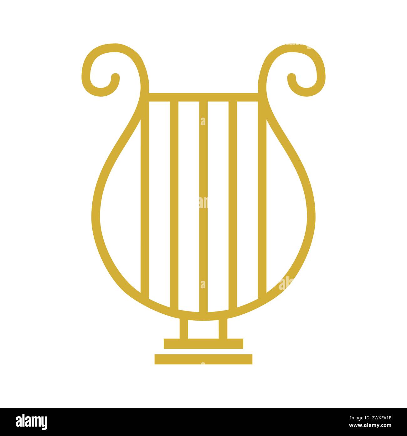Symbol Der Goldenen Harfenlinie Stock Vektor