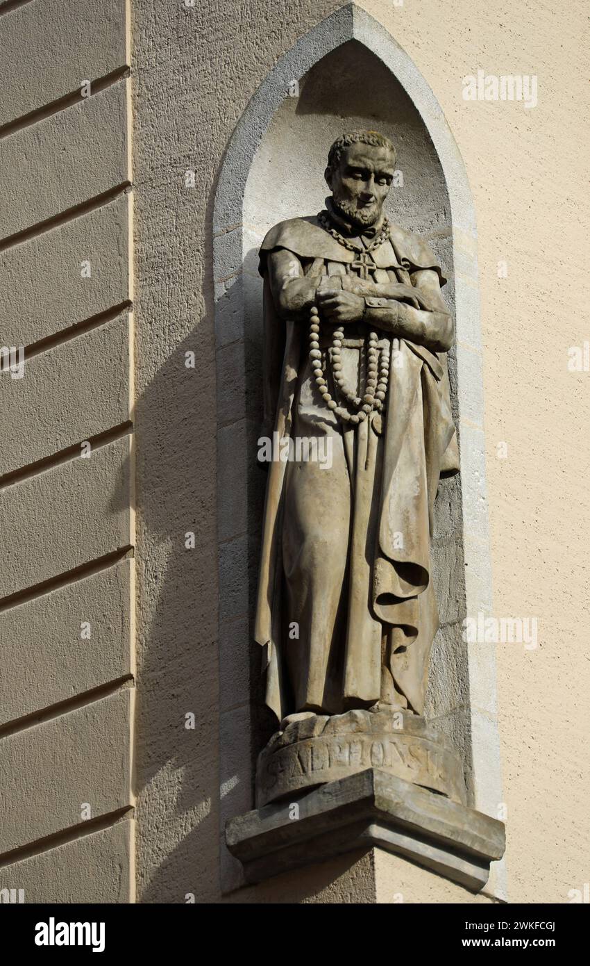 Statue des heiligen Alphonsus Liguori in Luxemburg-Stadt Stockfoto