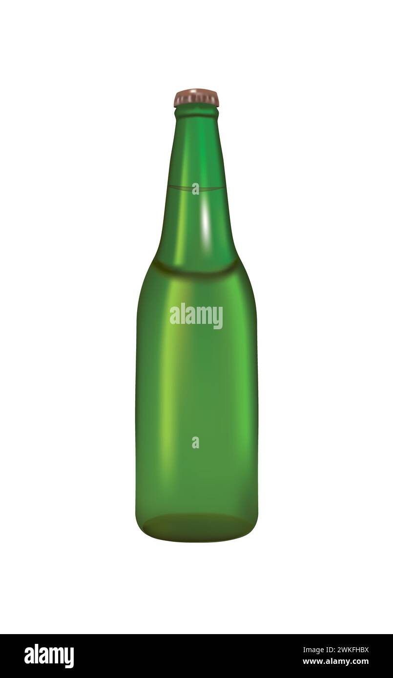 Glasbierflasche, realistischer Vektor Stock Vektor