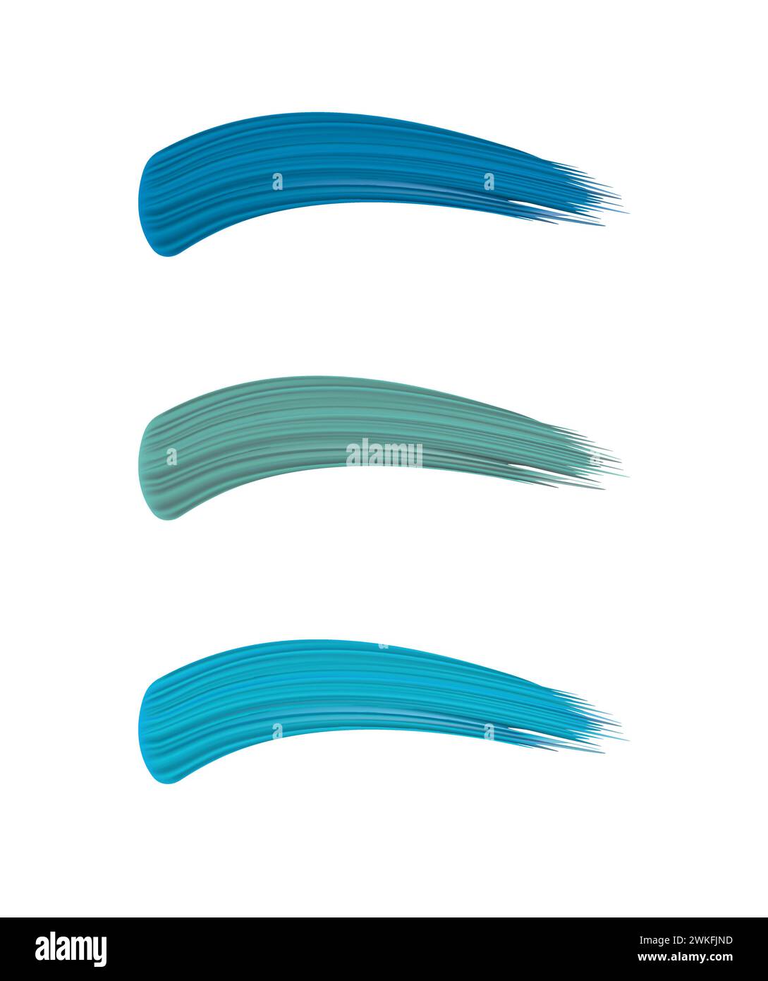 Blaue Pinselstriche in verschiedenen Farben, Vektor Stock Vektor