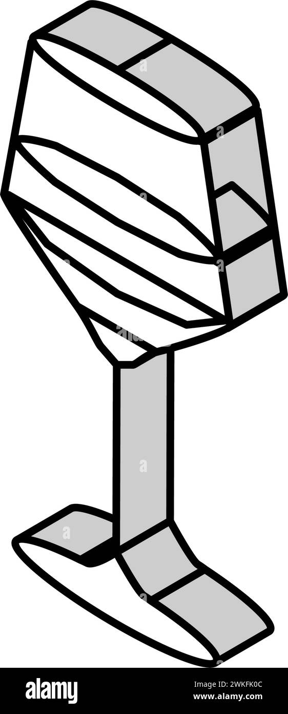 merlot Weinglas isometrische Symbolvektor Illustration Stock Vektor