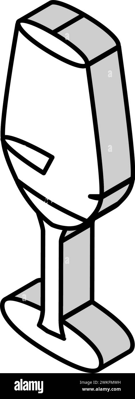 Isometrische Symboldarstellung für Flüssigweinglas Stock Vektor
