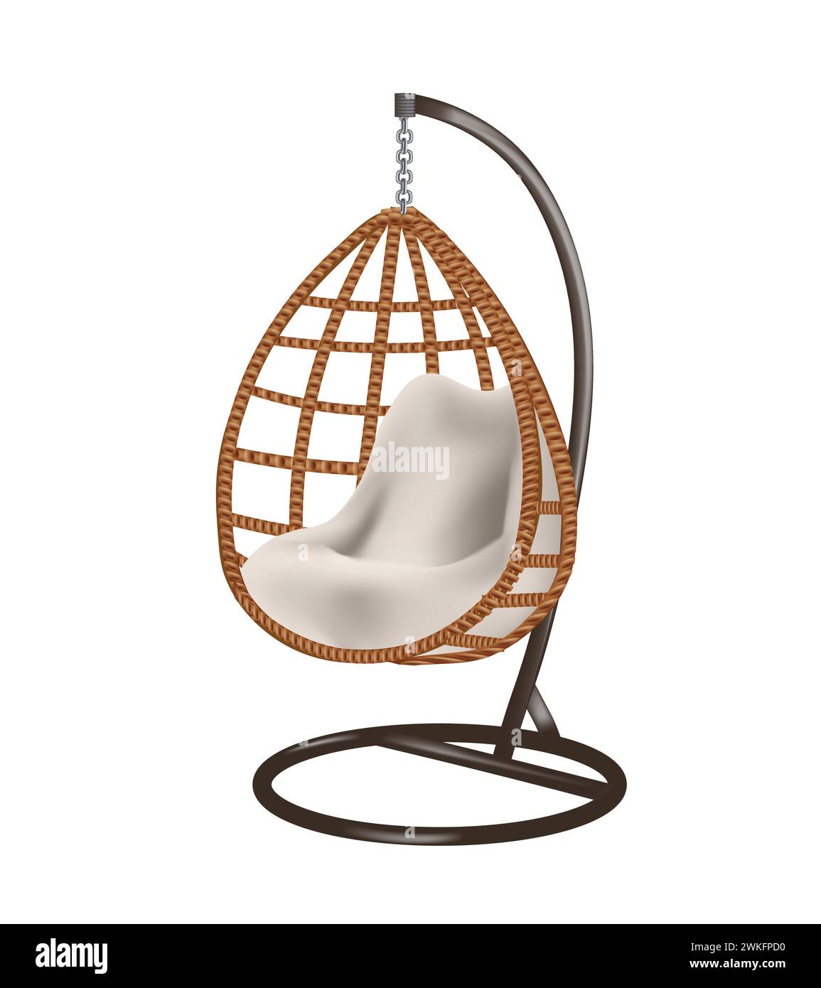 Ovaler Wicker-Schaukelstuhl, Vektor Stock Vektor