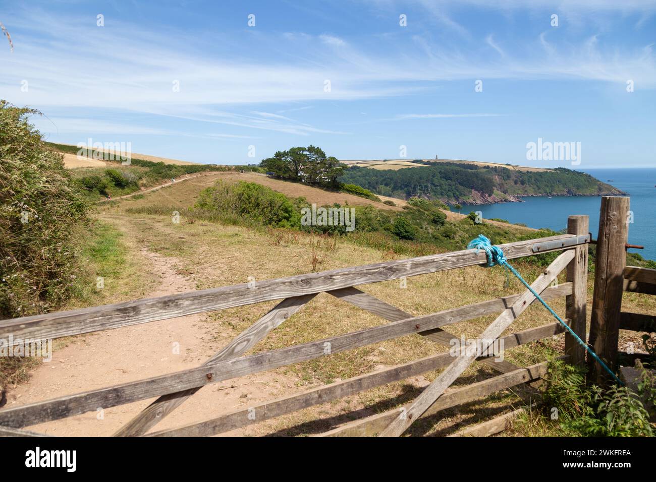 Der South West Coast Path in der Nähe von Dartmouth, Devon, England Stockfoto