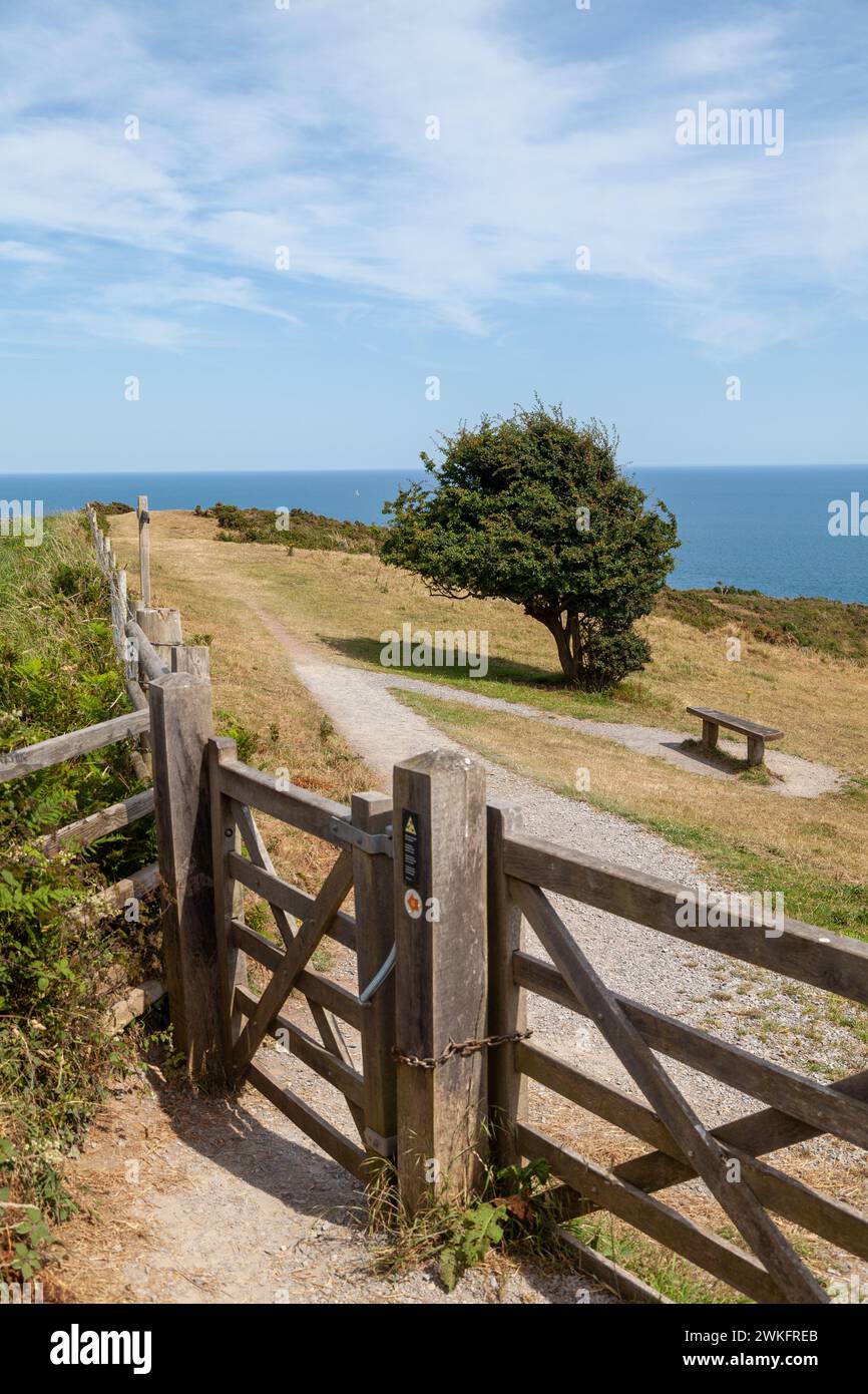 Der South West Coast Path in der Nähe von Dartmouth, Devon, England Stockfoto