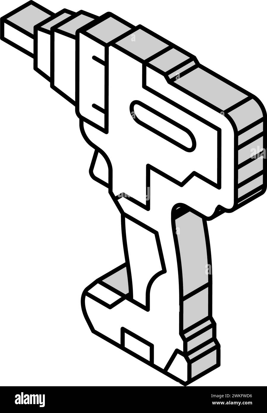 Schlagschraubenwerkzeug Isometrisches Symbol Vektorillustration Stock Vektor