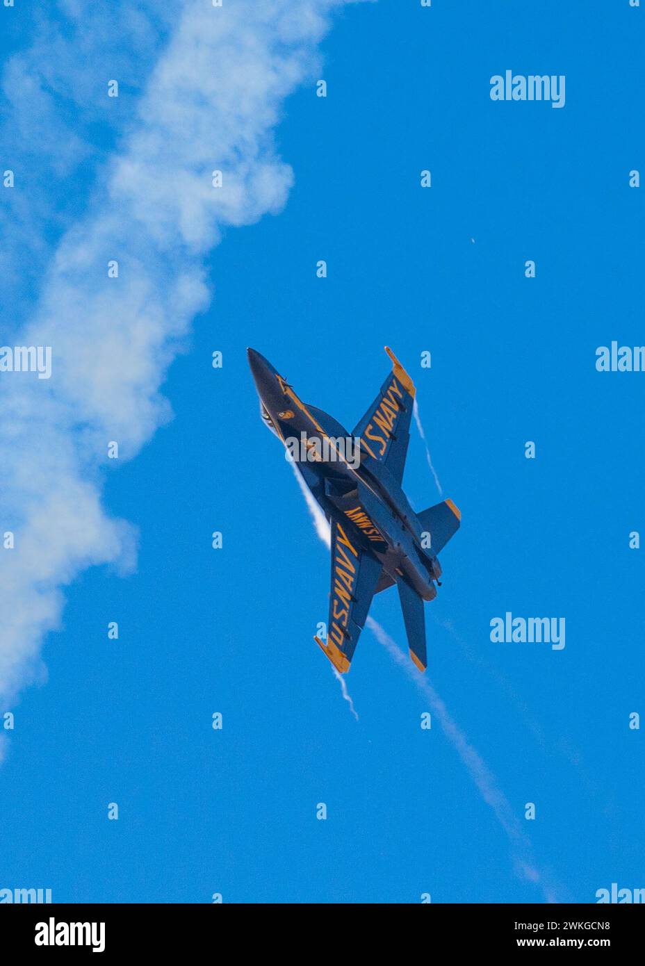 Die Blue Angels führen derzeit Wintertrainings in der Naval Air Facility (NAF) El Centro, Kalifornien, durch, um die kommende Flugschau-Saison 2024 vorzubereiten. (Foto der US Navy von Mass Communication Specialist 2nd Class Crayton Agnew/veröffentlicht) Stockfoto