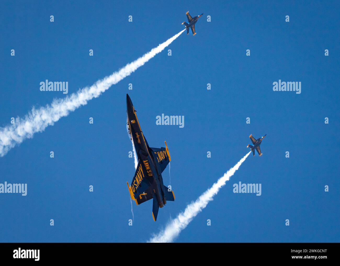 Die Blue Angels führen derzeit Wintertrainings in der Naval Air Facility (NAF) El Centro, Kalifornien, durch, um die kommende Flugschau-Saison 2024 vorzubereiten. (Foto der US Navy von Mass Communication Specialist 2nd Class Crayton Agnew/veröffentlicht) Stockfoto