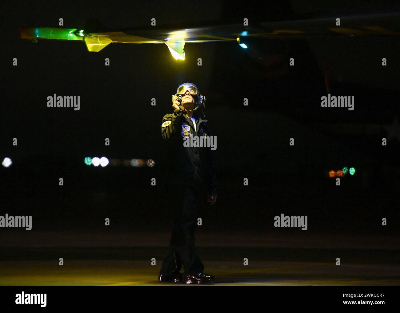 Die Blue Angels führen derzeit Wintertrainings in der Naval Air Facility (NAF) El Centro, Kalifornien, durch, um die kommende Flugschau-Saison 2024 vorzubereiten. (Foto der US Navy von Mass Communication Specialist 2nd Class Crayton Agnew/veröffentlicht) Stockfoto