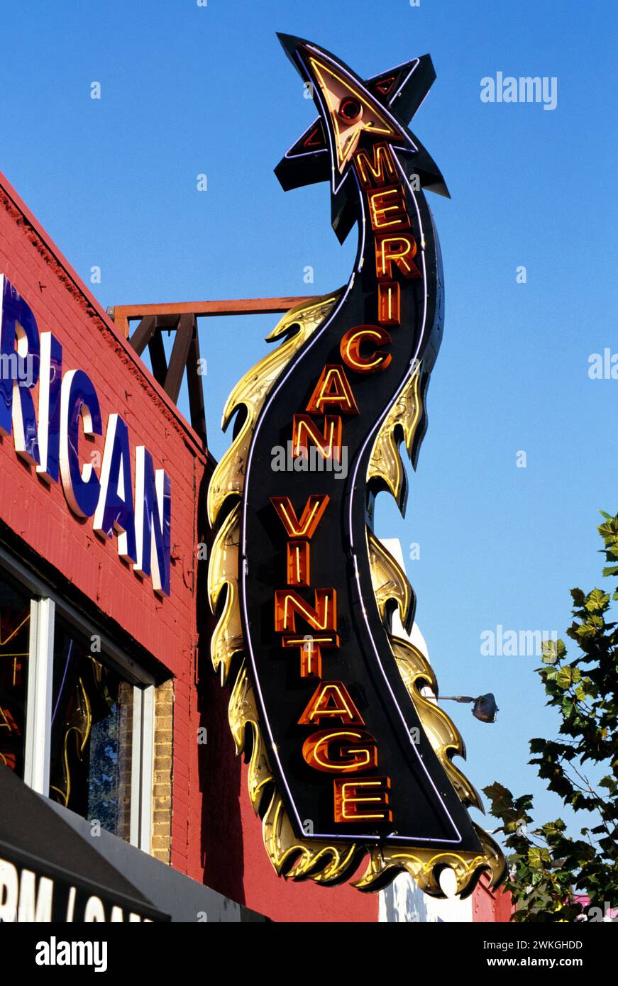 American Vintage ist ein Geschäft an der Melrose Avenue in den 1980er Jahren in Los Dubrovas, CA., USA Stockfoto